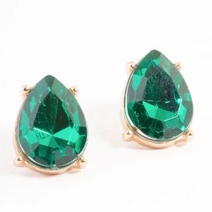LOVISA Green Pear Stud Earrings. NWT